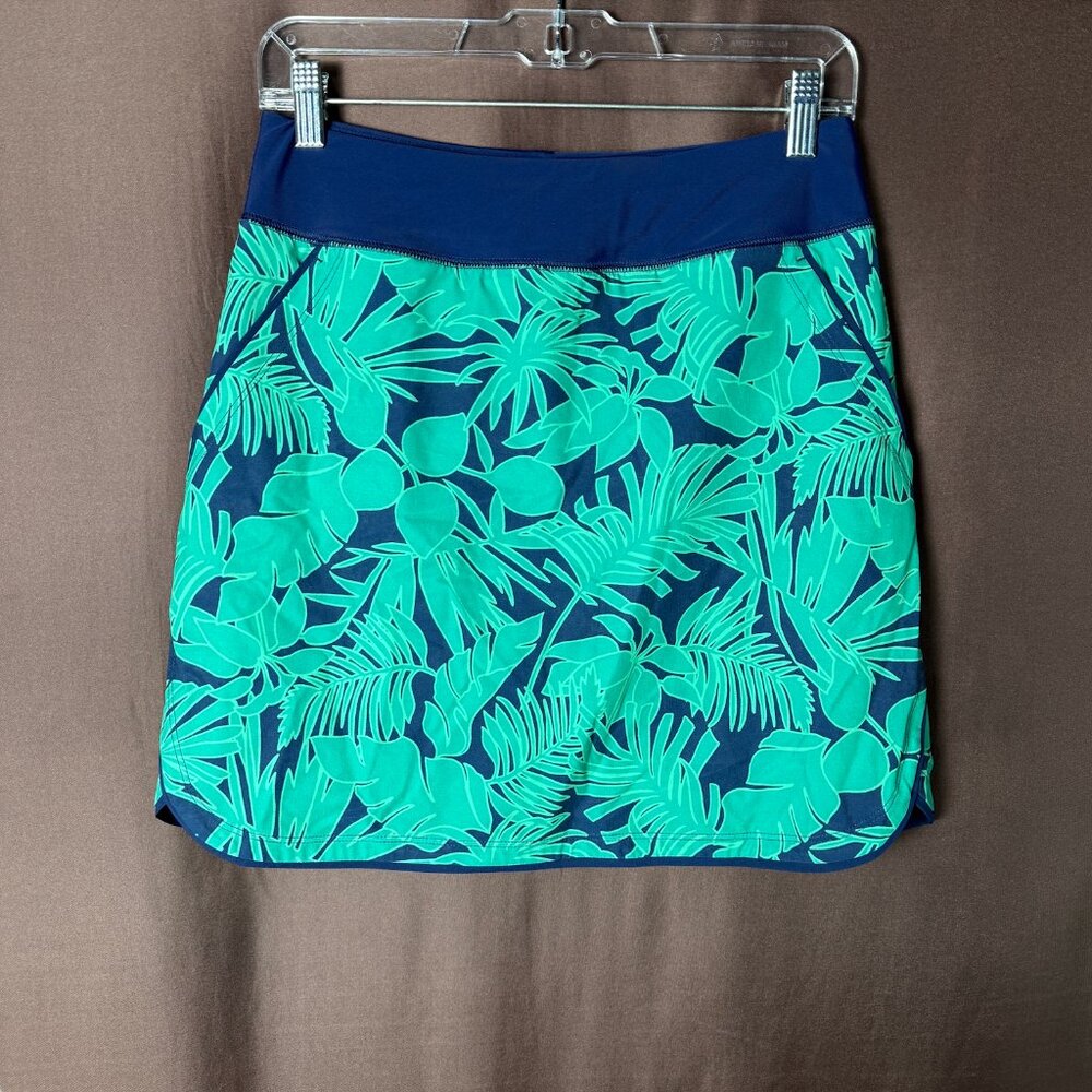 Lands' End Women's 4 Elastic Waist Quick Dry Active Board Skort Swim Skirt Navy/ - Picture 2 of 11